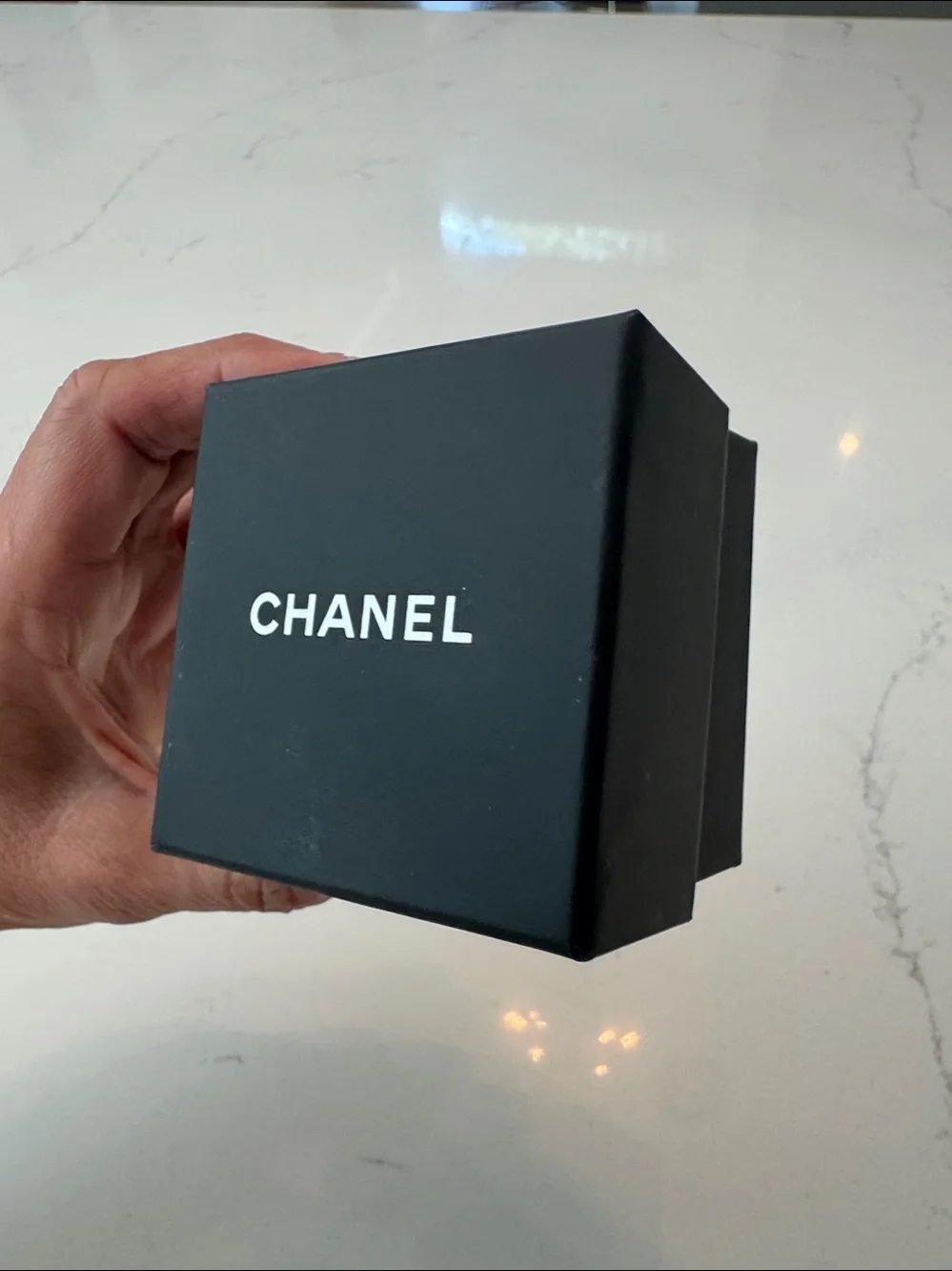 Chanel Black Bead Drop Earrings with Crystal CC Charm